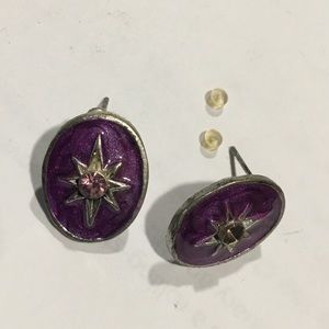 Purple Sparkly Earrings